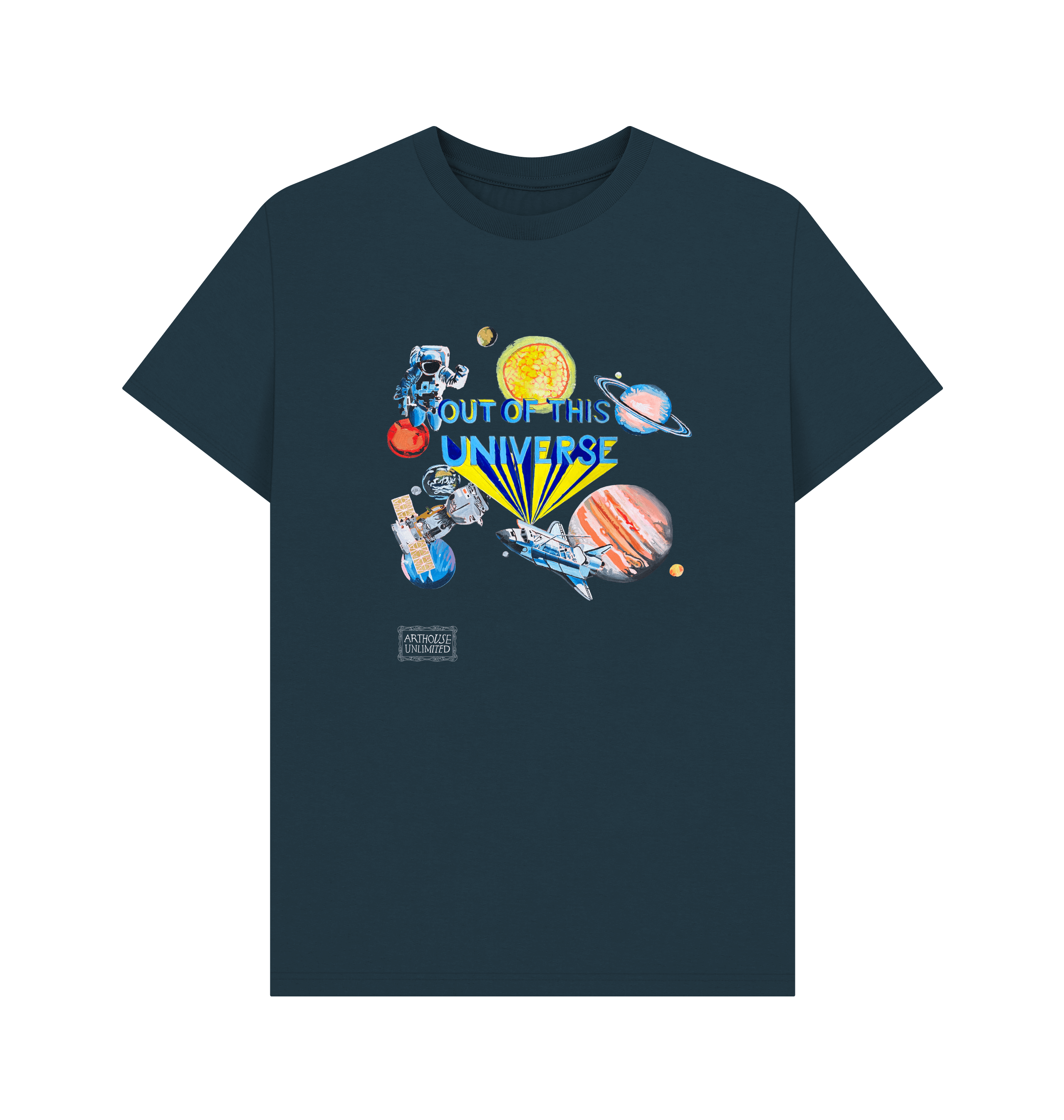 Denim Blue Printed T-shirt Front