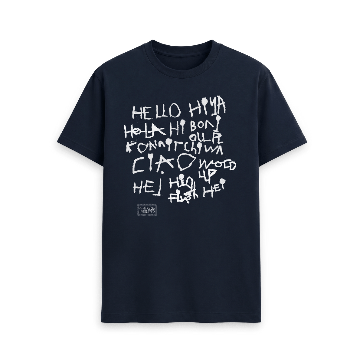 Navy Blue Printed T-shirt Front