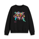 Black Printed Sweater Front