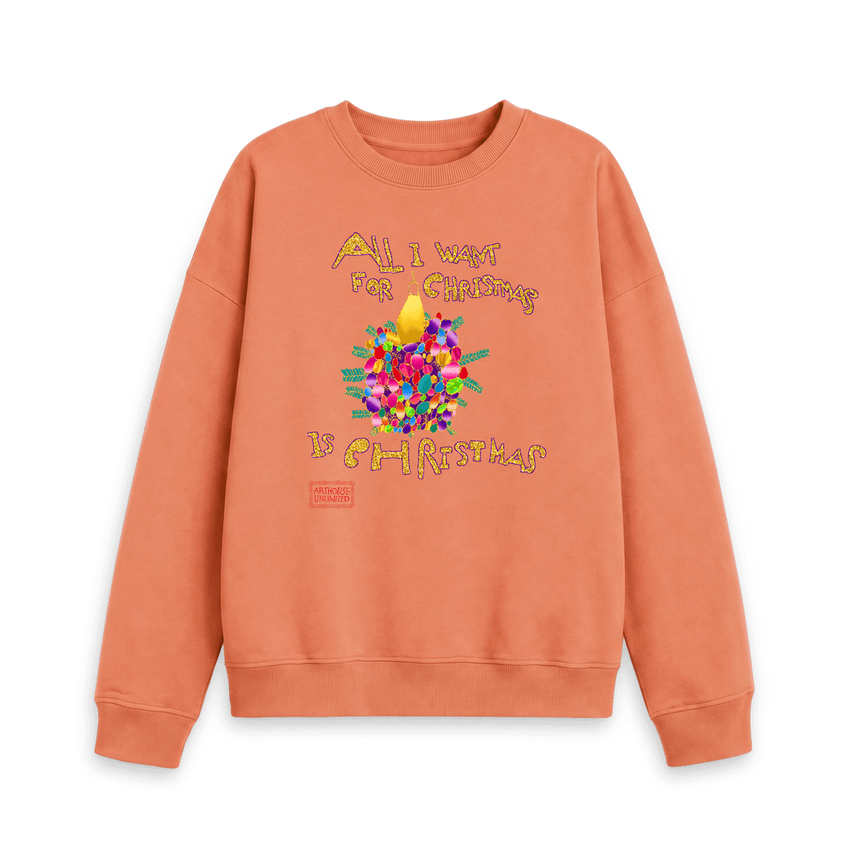 Apricot Printed Sweater Front