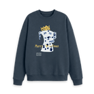 Navy Blue Printed Sweater Front