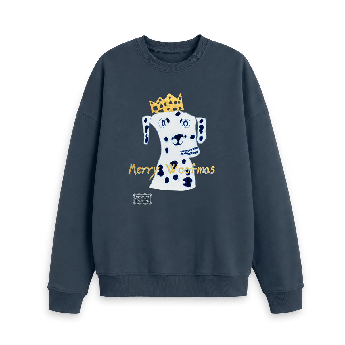 Navy Blue Printed Sweater Front