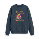 Navy Blue Printed Sweater Front