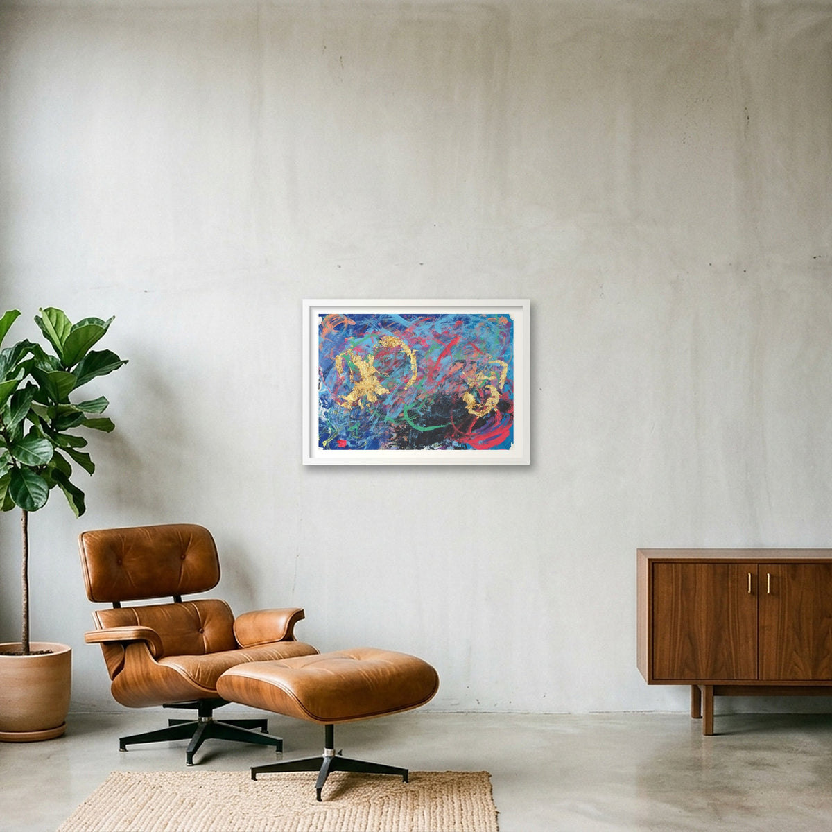Giclee_nicky mason rainbow burp landscape A1 — 59×42cm, 23×17" White Frame
