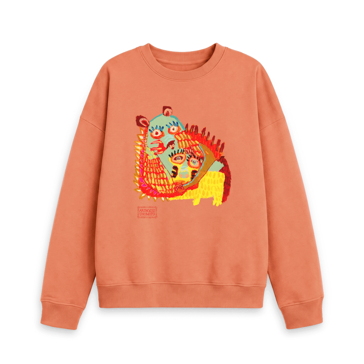 Apricot Printed Sweater Front