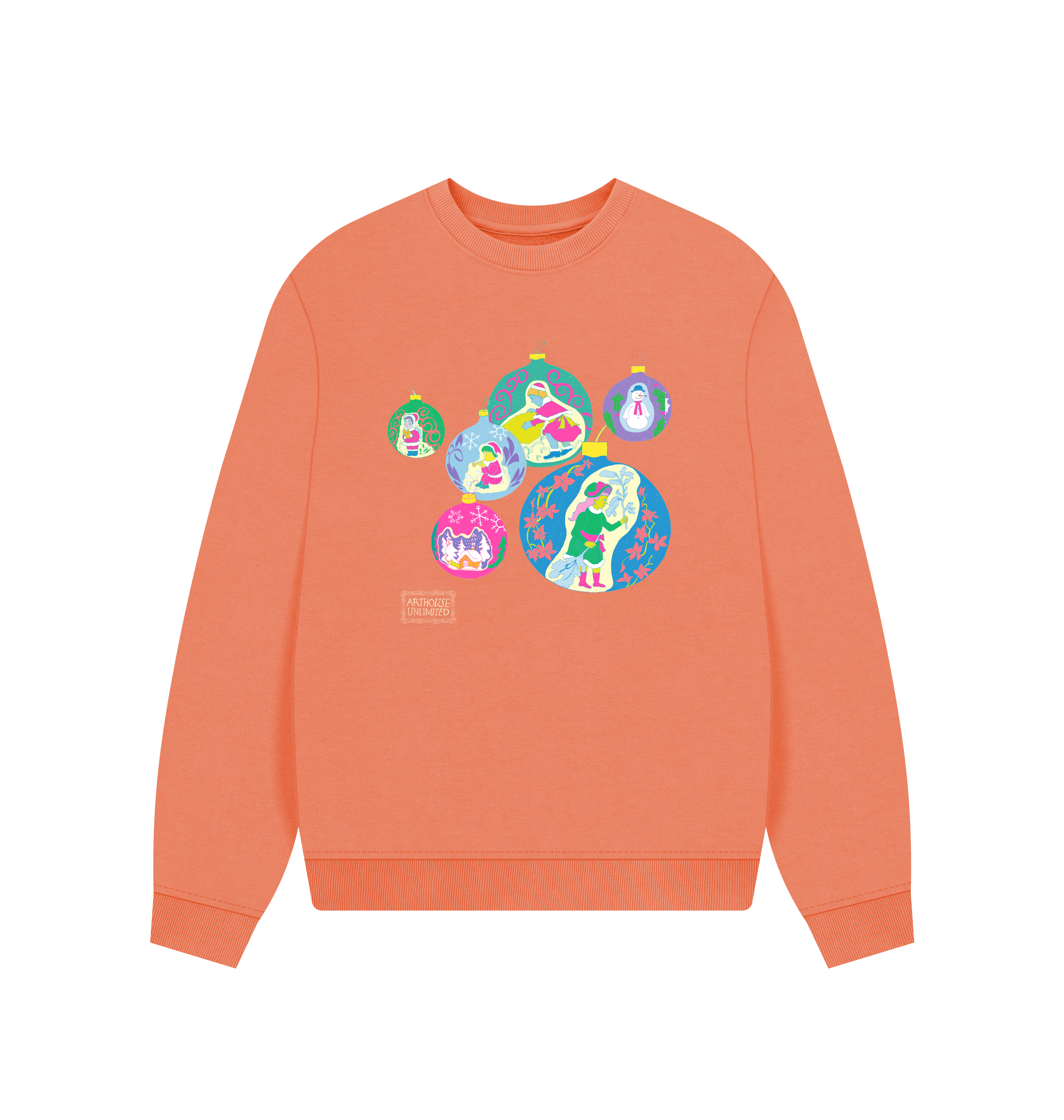 Apricot Printed Sweater Front