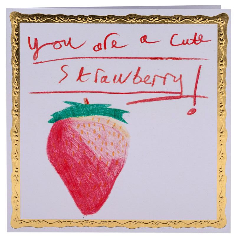 Cute Strawberry, Greetings Card